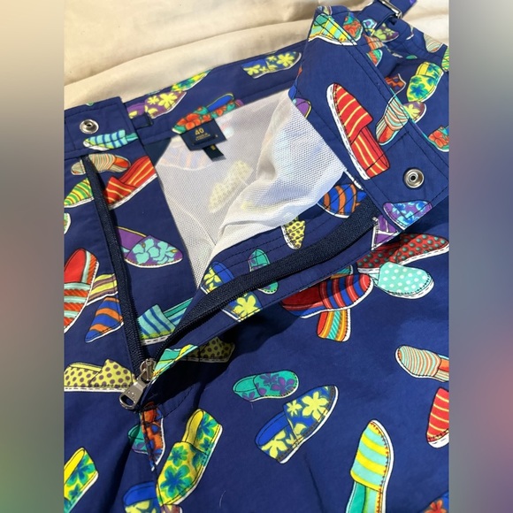 Polo Ralph Lauren size 40 blue fun print swim shorts lined colorful - Picture 5 of 13